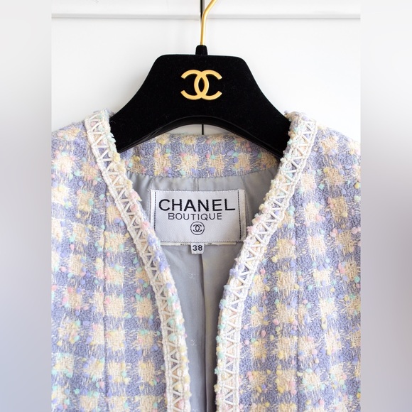 Chanel Vintage S/S 1994 Lilac Lavender Multicolor Runway 94P Jacket Skirt Suit - Picture 7 of 16
